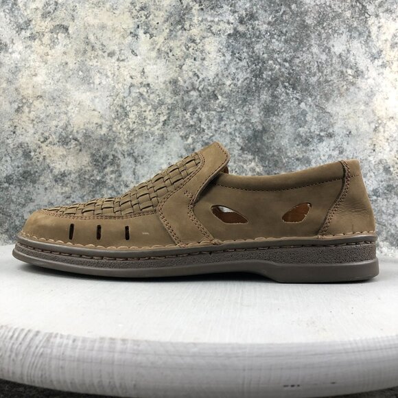 Salamander Men\'s Size 7.5 Brown Leather Woven Closed Toe Slip On Loafers Shoes main image 9